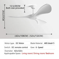 Ventilateur de plafond design à trois pales avec éclairage intégré et commande à distance