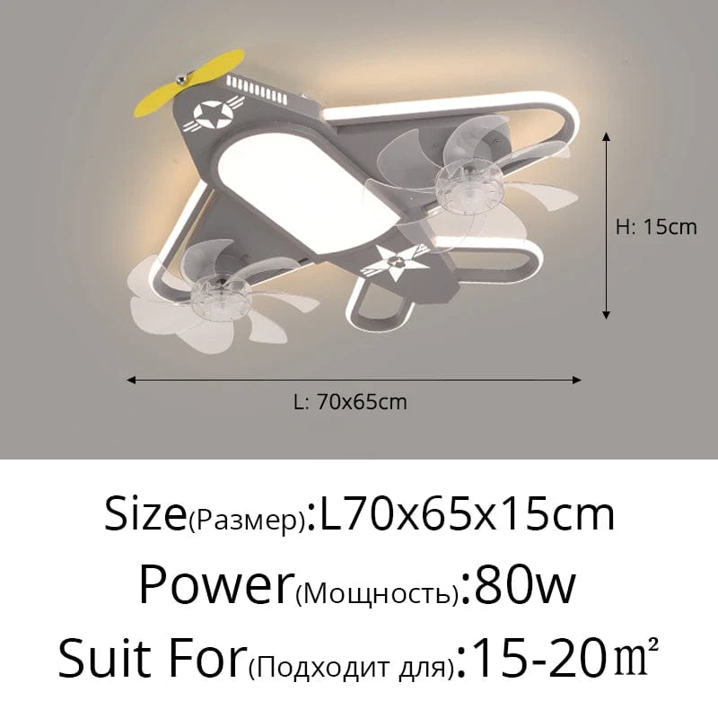 Ventilateur de plafond pour enfants avec éclairage LED dimmable et contrôle à distance "Modern Kids Edition" | Marco Lucetti