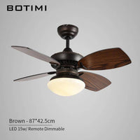 Ventilateur Rustique à LED avec Pales Wengées - Base Noire ou Blanche. | Marco Lucetti Noir