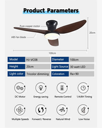 Ventilateurs de plafond modernes à moteur continu avec télécommande - InnovAir Sync