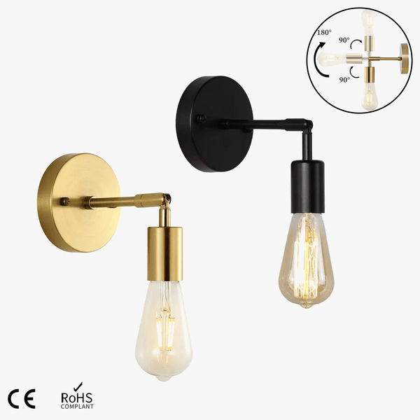 Vintage applique murale LED industrielle pivotante à 180 ° - Luminaire plafonnier | Marco Lucetti