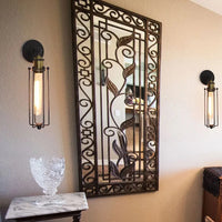 Vintage industriel - Applique murale LED rétro Loft - Abat-jour Cage - Éclairage intérieur Wandlamp | Marco Lucetti Noir