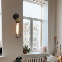 Vintage industriel - Applique murale LED rétro Loft - Abat-jour Cage - Éclairage intérieur Wandlamp | Marco Lucetti Noir