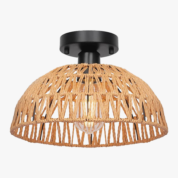 Plafonniers Vintage Industriel LED en Rotin et Corde pour Loft et Décor Rétro