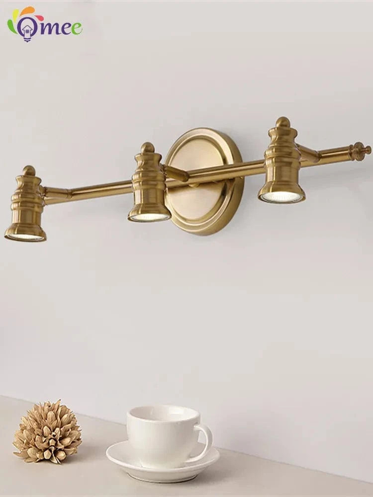 Vintage Miroir Lumineux LED pour Salle de Bains - Applique de vanité à 2/4 Têtes Bronze | Marco Lucetti