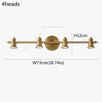 Vintage Miroir Lumineux LED pour Salle de Bains - Applique de vanité à 2/4 Têtes Bronze | Marco Lucetti