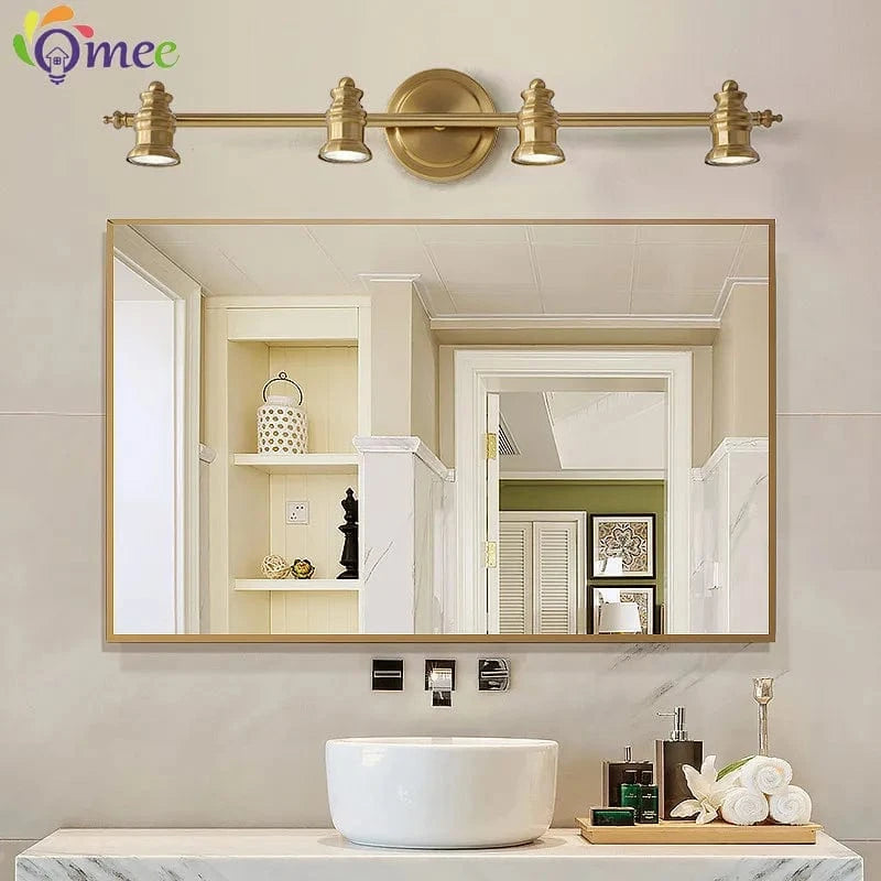 Vintage Miroir Lumineux LED pour Salle de Bains - Applique de vanité à 2/4 Têtes Bronze | Marco Lucetti