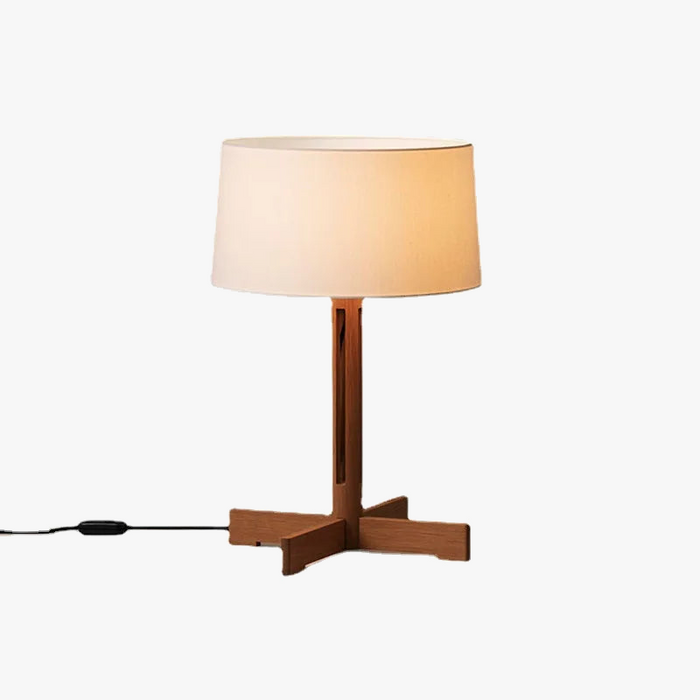 Lampe de Table Vintage Wabi Sabi en Bois Massif - Idéale pour Salon et Bureau - Décoration Rétro Chic