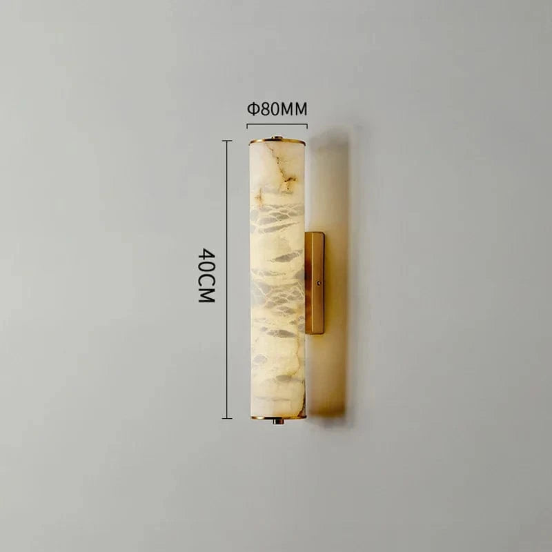 Wabi Sabi - Applique Murale en Marbre de Luxe | Marco Lucetti Dia80xH400mm / CHINE / Nature blanc chaud | Comme image