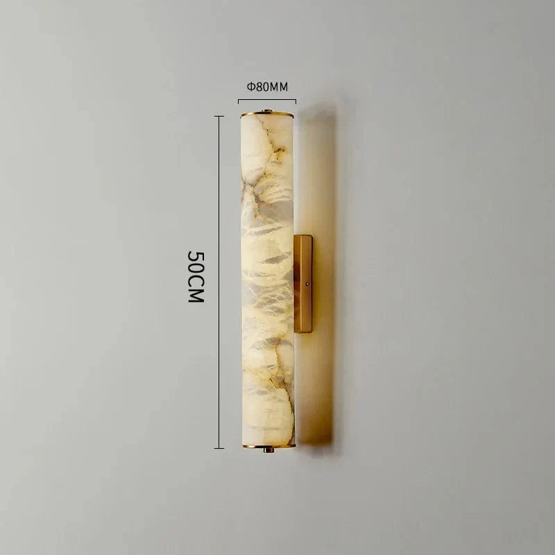 Wabi Sabi - Applique Murale en Marbre de Luxe | Marco Lucetti Dia80xH500mm / CHINE / Nature blanc chaud | Comme image