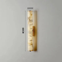 Wabi Sabi - Applique Murale en Marbre de Luxe | Marco Lucetti Dia80xH600mm / CHINE / Nature blanc chaud | Comme image