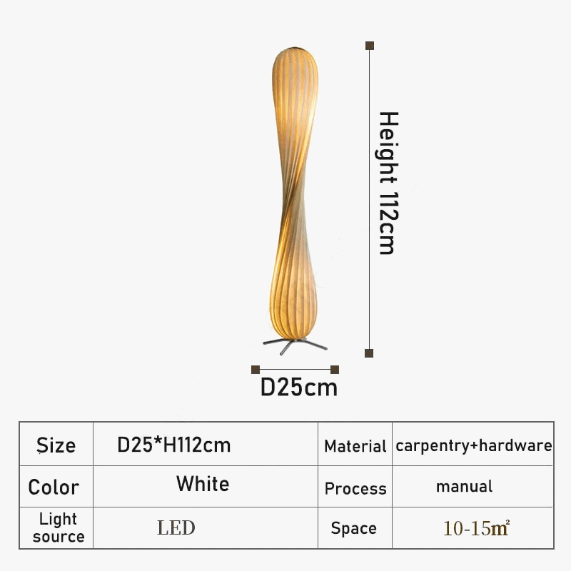 Wabi Sabi - Lampadaire en bois au design simple et rétro | Marco Lucetti