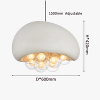 Suspension Droplight Wabi Sabi pour une salle à manger minimaliste et créative, couleur crème