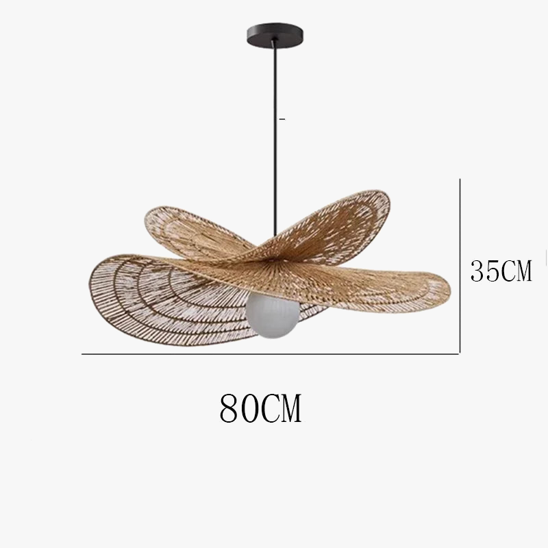Suspension lumineuse en rotin tissé à la main - Collection Wabi-Sabi - Pour décorer votre intérieur de manière créative