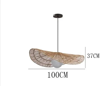 Suspension lumineuse en rotin tissé à la main - Collection Wabi-Sabi - Pour décorer votre intérieur de manière créative