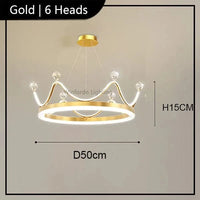Winfordo - Plafonnier LED suspendu au design contemporain | Marco Lucetti Doré 6 têtes modèle B