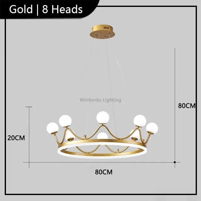 Winfordo - Plafonnier LED suspendu au design contemporain | Marco Lucetti Doré 8 têtes modèle A