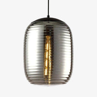 Suspension LED en verre ovale - Style industriel