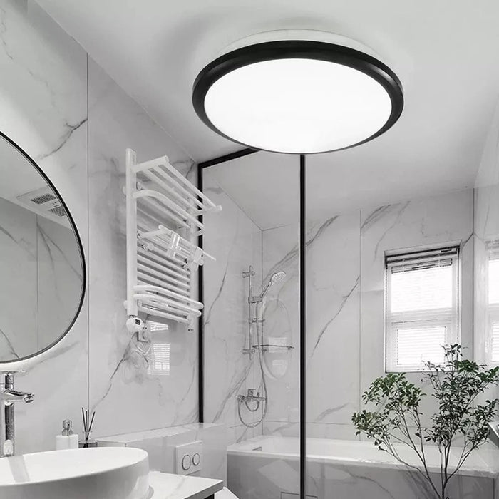 Zerouno Plafond Moderne LED Étanche Salle de Bain - 30W Capteur de Mouvement - Noir Brillant | Marco Lucetti